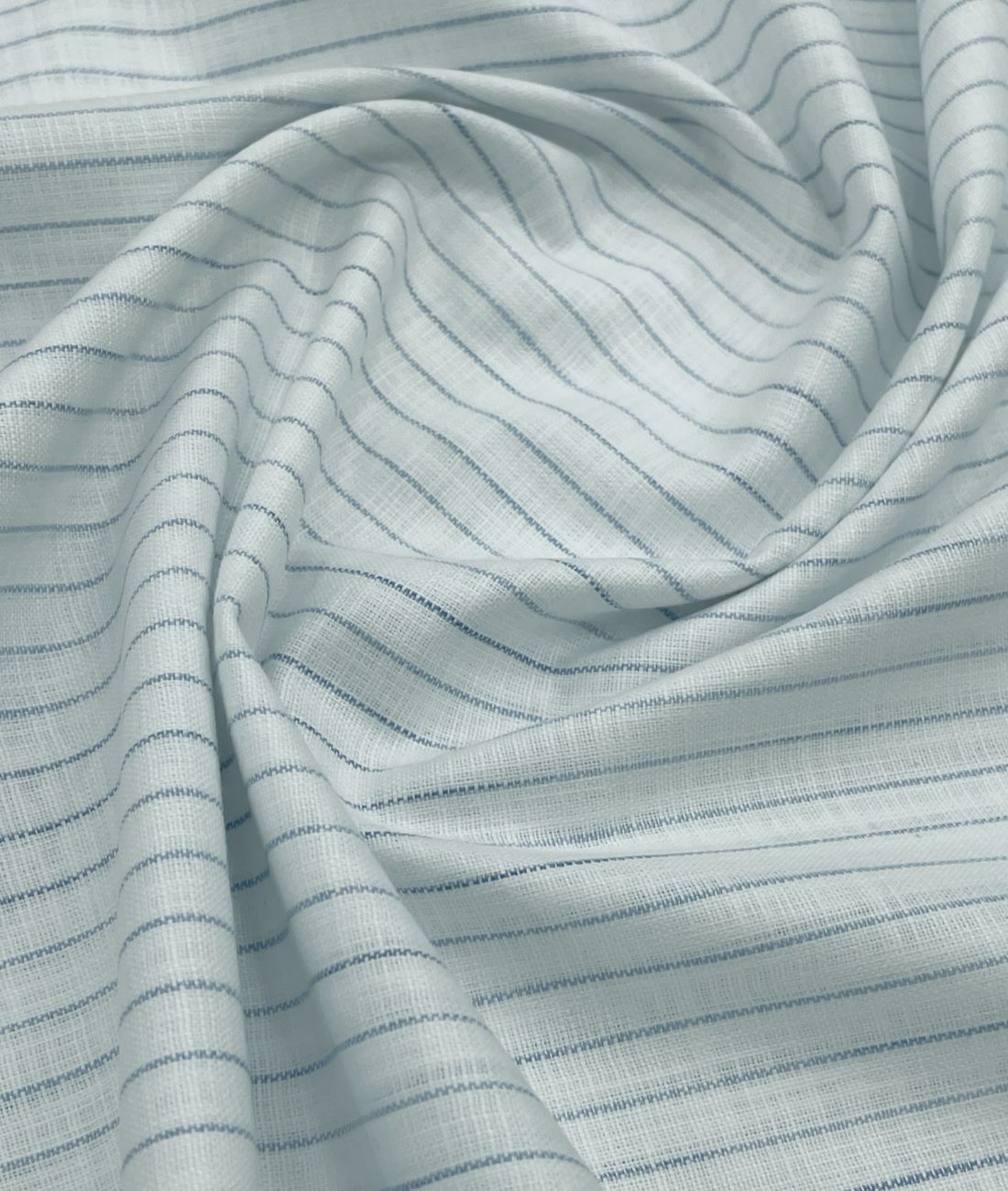 Cadini Italy Blue Pinstripe Linen Blend