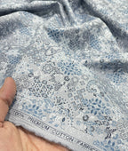 Blue Paisley Printed Luxury Giza Cotton Fabric for Men's Shirt
