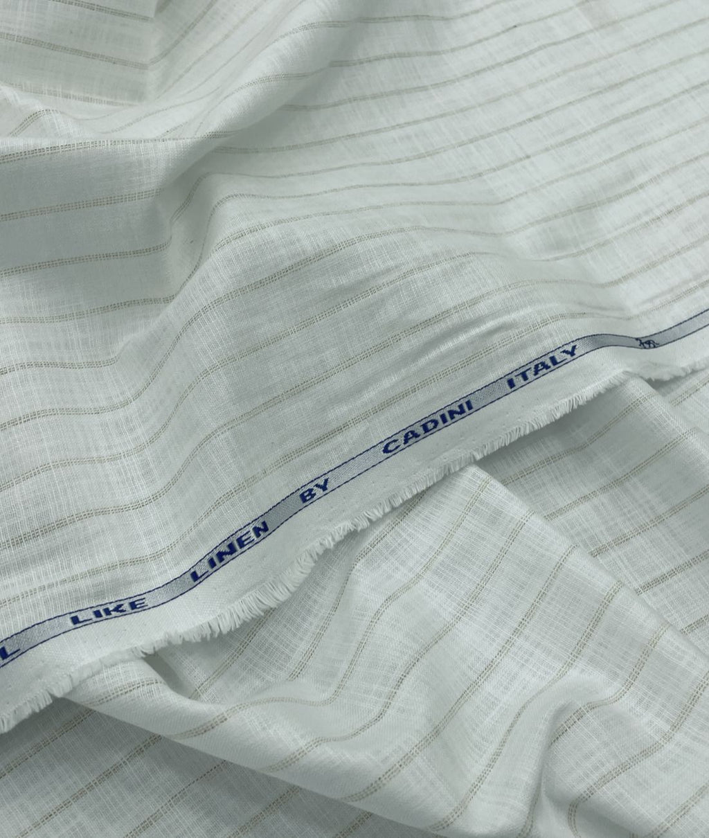 Cadini Italy Golden-Tan Stripe Linen Blend