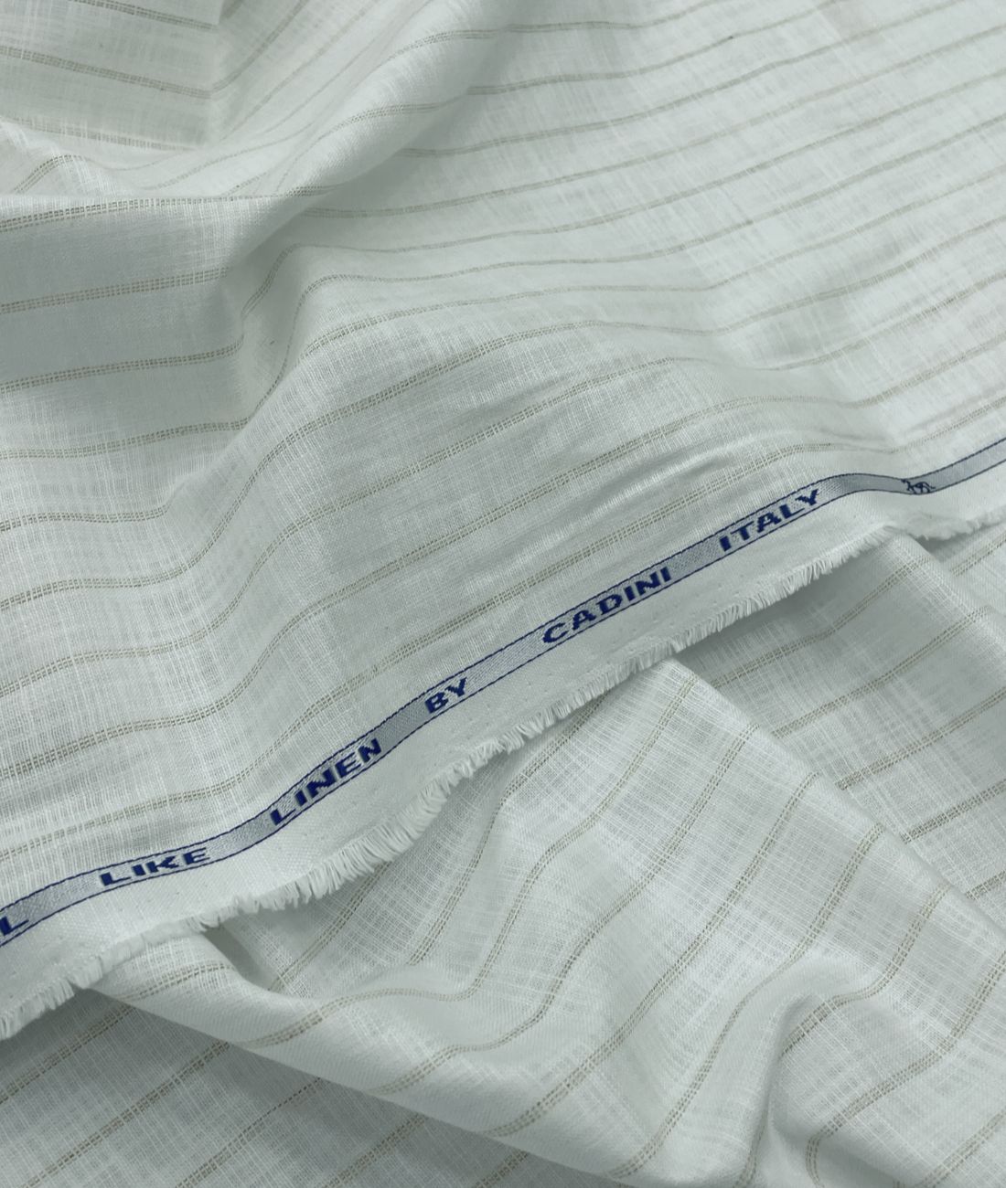 Cadini Italy Golden-Tan Stripe Linen Blend