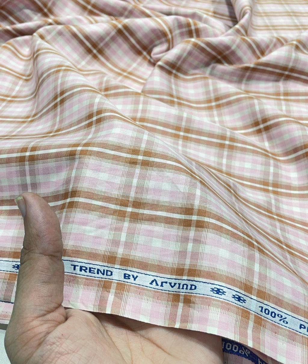 Arvind Premium Cotton Checks Fabric for Men's Shirt