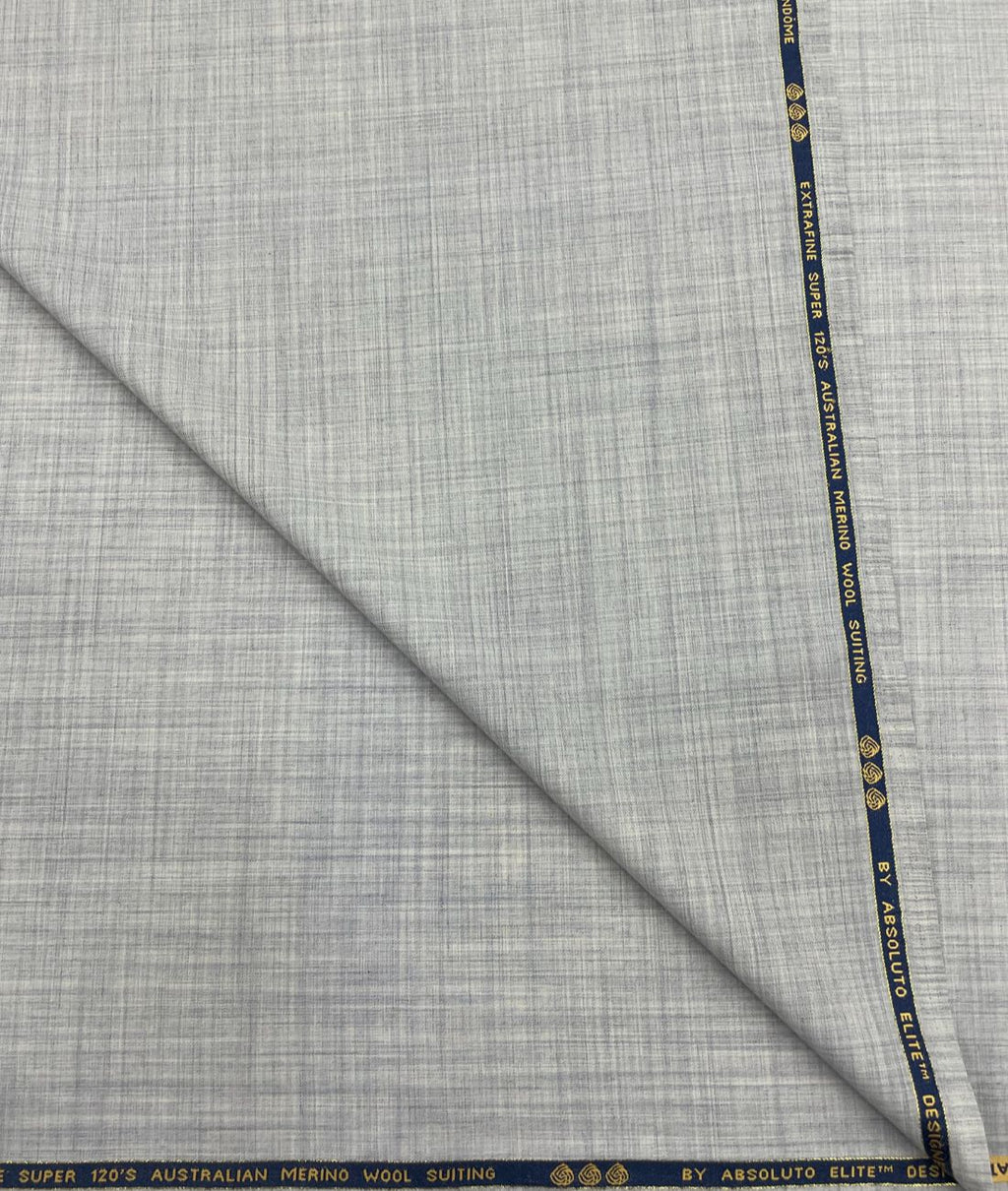 Absoluto Elite Luxury Grey Super 120's Counts Merino Wool Suiting Fabric