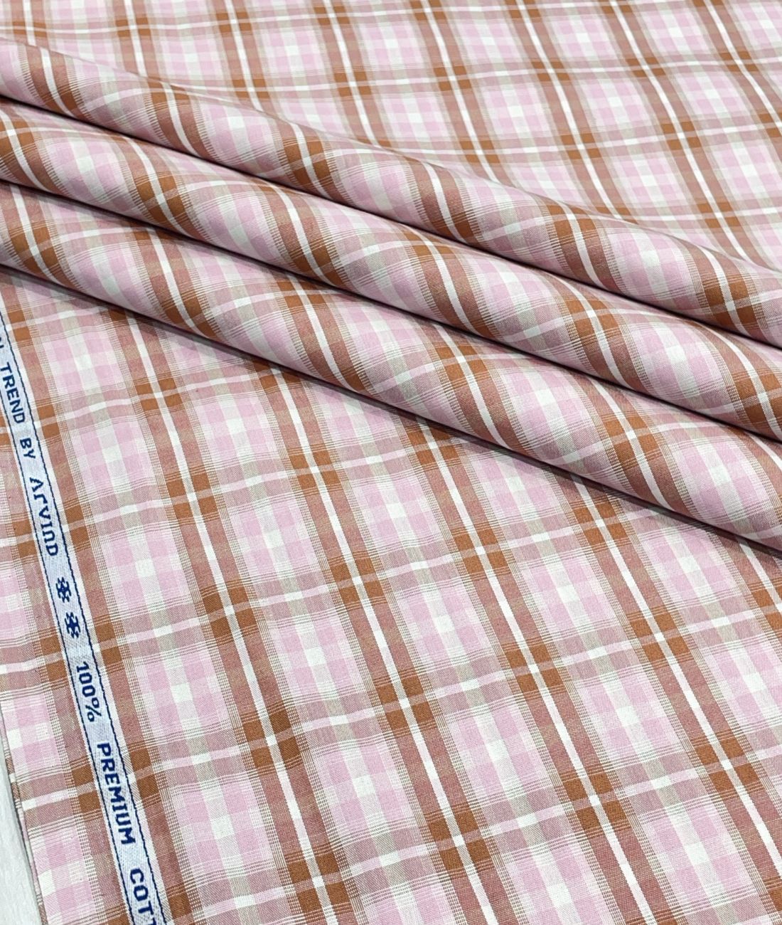 Arvind Premium Cotton Checks Fabric for Men's Shirt