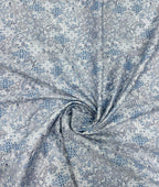 Blue Paisley Printed Luxury Giza Cotton Fabric for Men's Shirt