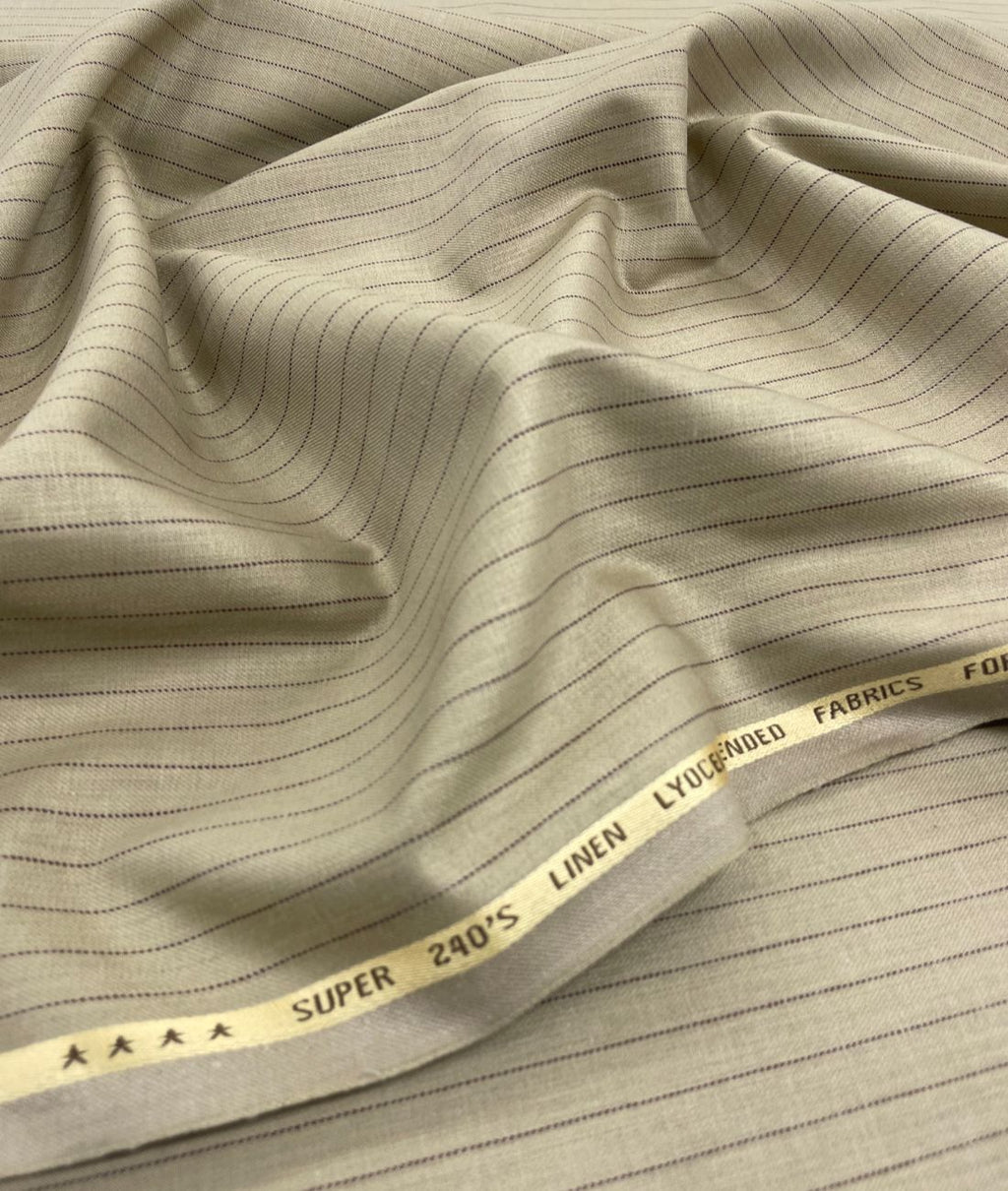 Camel Stripe Linen Blend Fabric for Pant by Cadini Italy