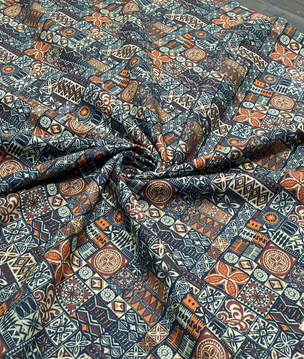 Vibrant Harmony Printed Anti Wrinke Cotton Fabric for Men's Shirts & Kurta