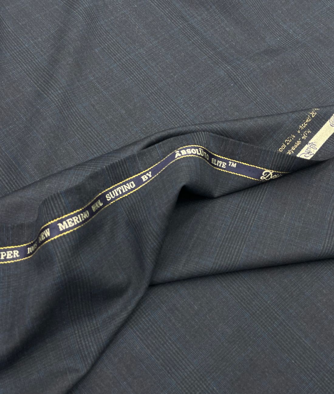 Absoluto Elite Blue Super 100's Counts Merino Wool Suiting Fabric