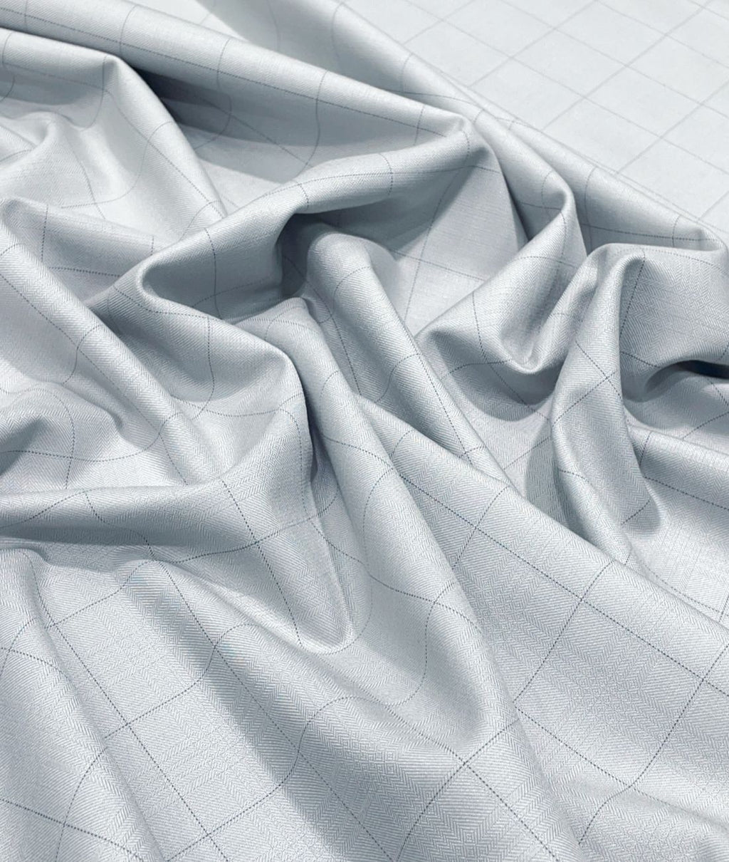 Italian Channel Light Grey Soft Feel Suiting Fabric