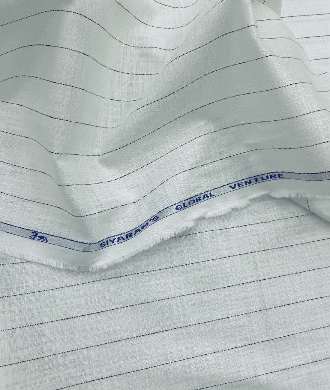 Cadini Italy Charcoal Fine-Stripe Linen Blend