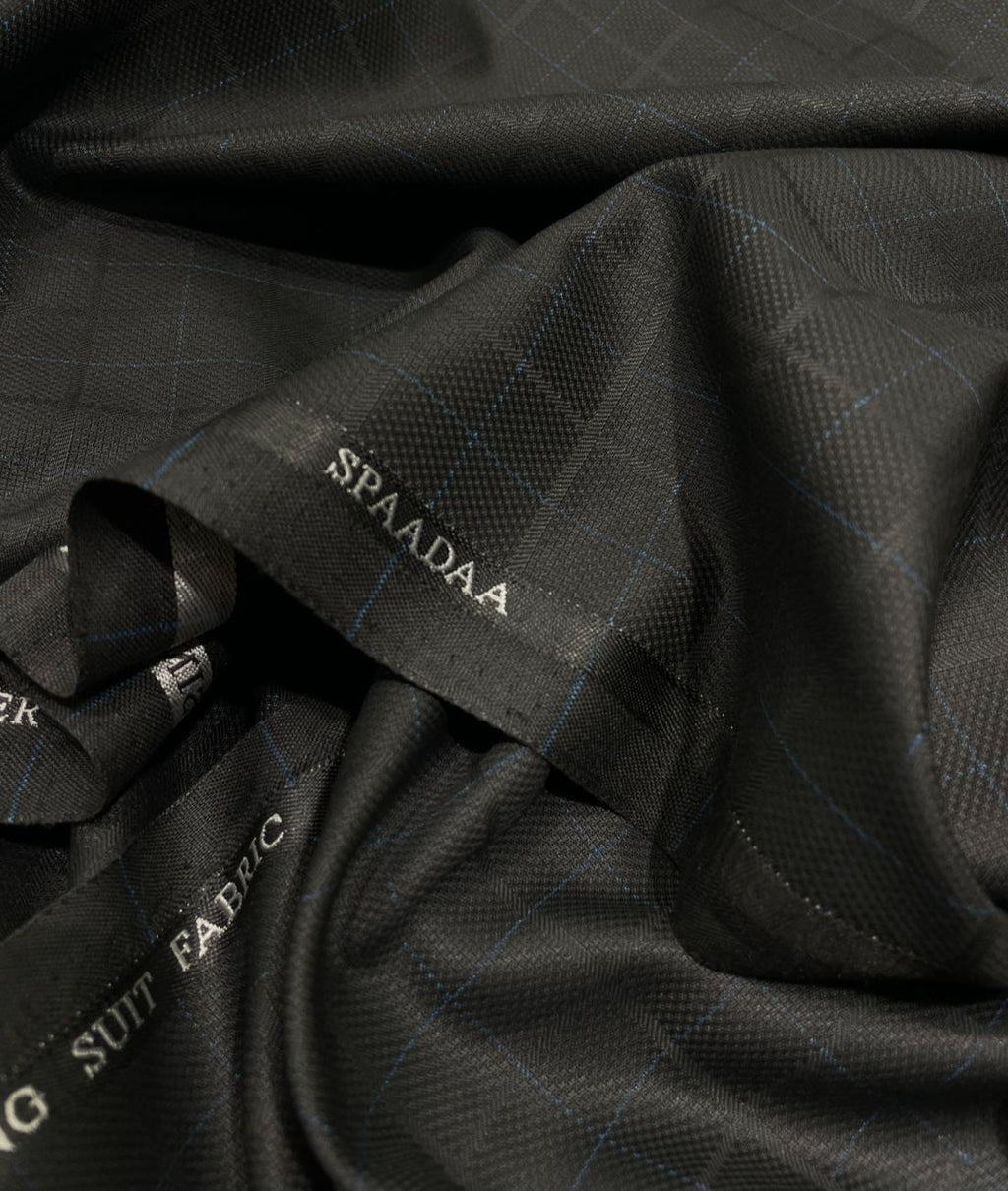 Spaadaa Black Self Checks Premium Business Line TR Fabric