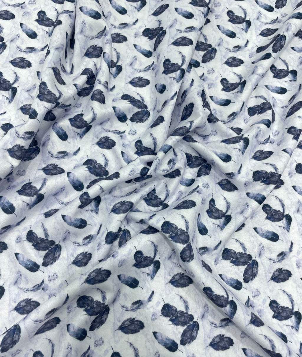 Leafy Serenity Printed Anti Wrinke Cotton Fabric for Men's Shirts & Kurta