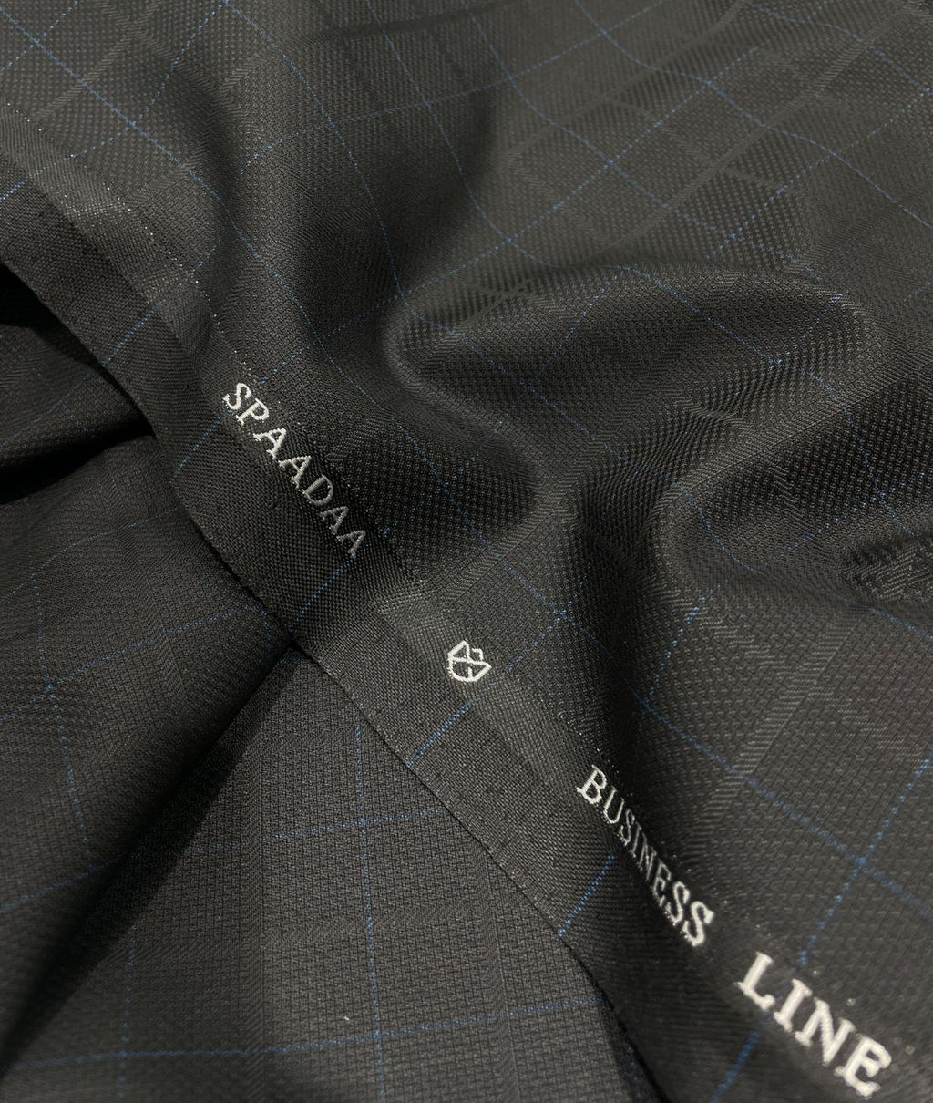 Spaadaa Black Self Checks Premium Business Line TR Fabric