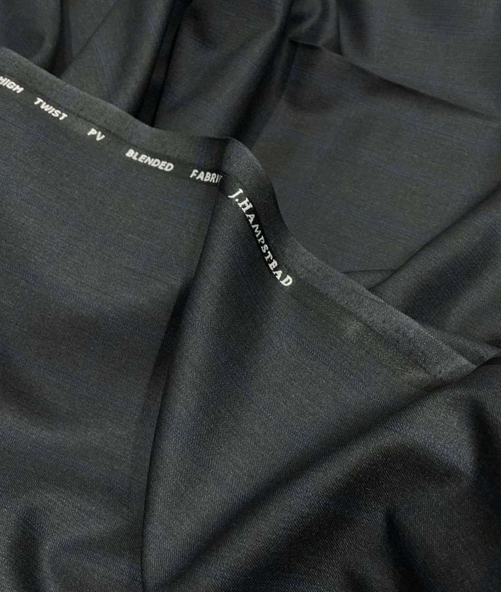 J.Hampstead Luxury Black with Self Pattern Suiting Fabric