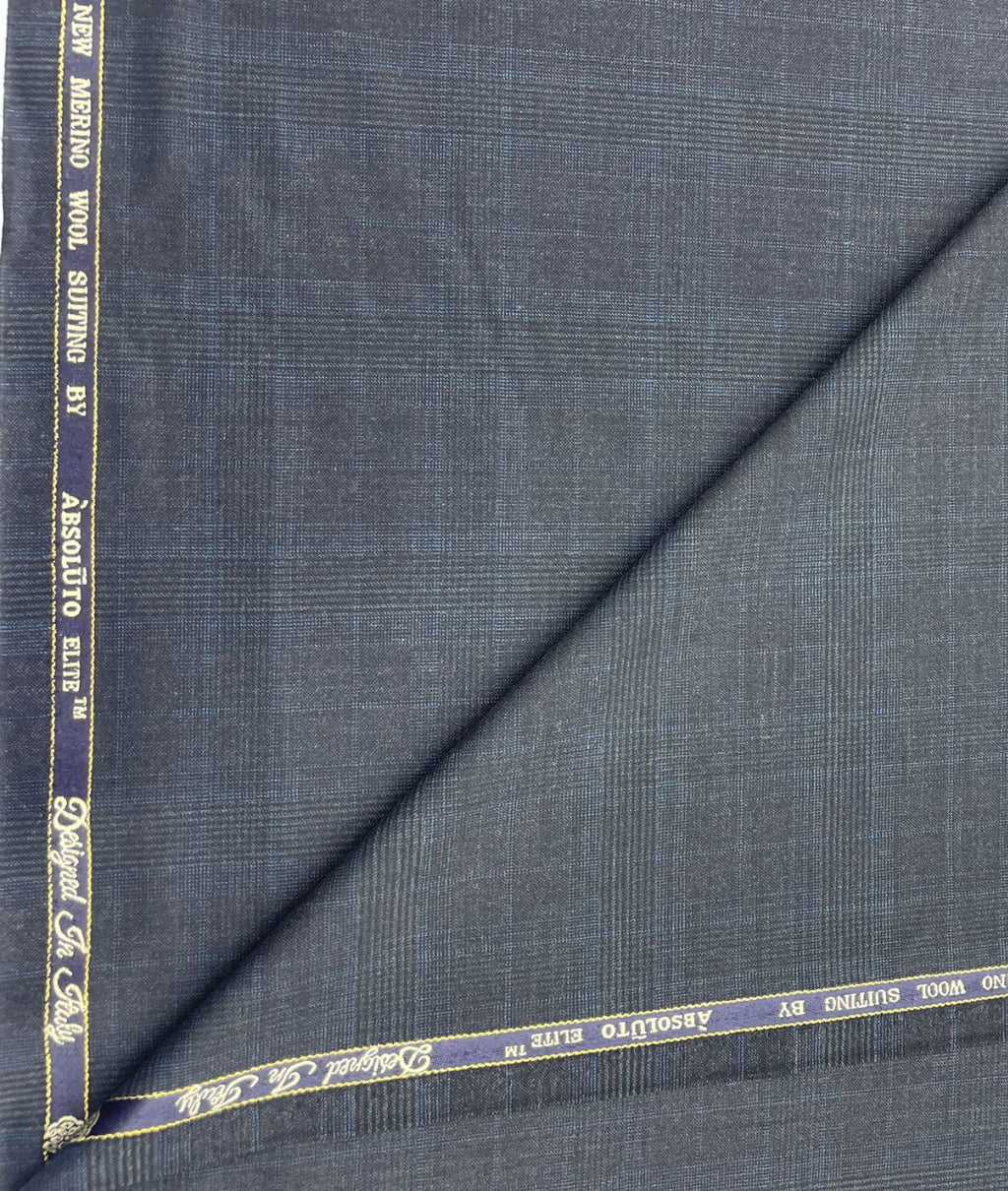 Absoluto Elite Blue Super 100's Counts Merino Wool Suiting Fabric