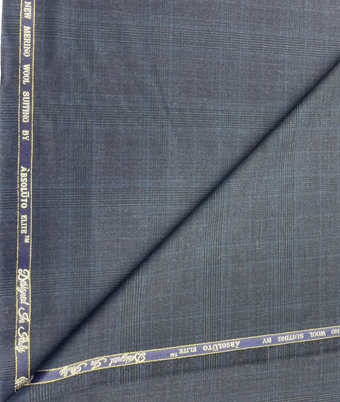 Absoluto Elite Blue Super 100's Counts Merino Wool Suiting Fabric