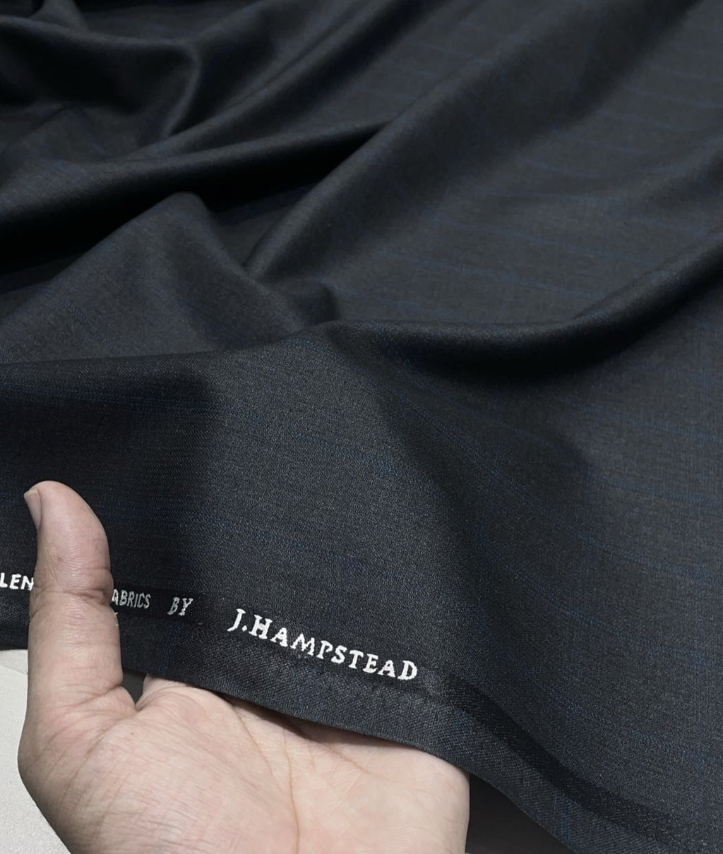 J.Hampstead Luxury Black with Self Pattern Suiting Fabric