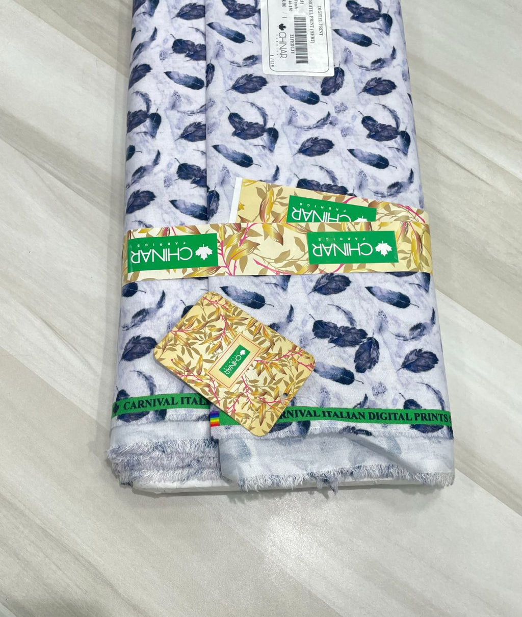 Leafy Serenity Printed Anti Wrinke Cotton Fabric for Men's Shirts & Kurta