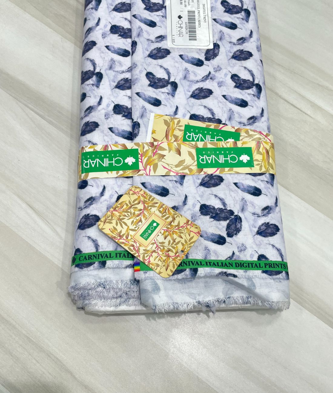 Leafy Serenity Printed Anti Wrinke Cotton Fabric for Men's Shirts & Kurta