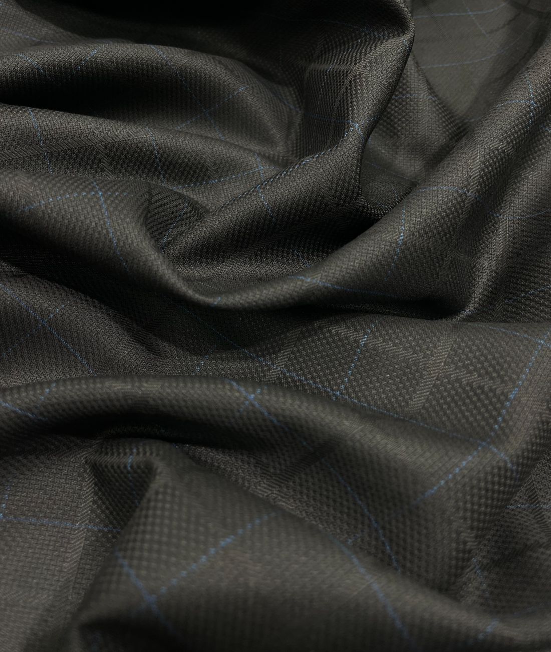 Spaadaa Black Self Checks Premium Business Line TR Fabric