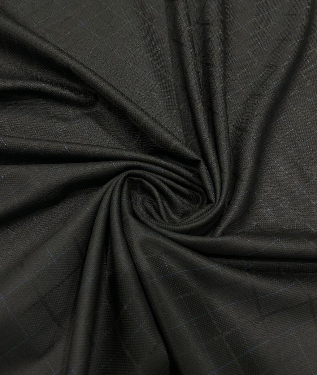 Spaadaa Black Self Checks Premium Business Line TR Fabric