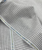 White & Grey Small Checks Linen Fabric for Shirt & Kurta