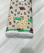 Regal Red & White Printed Anti Wrinke Cotton Fabric for Men's Shirts & Kurta