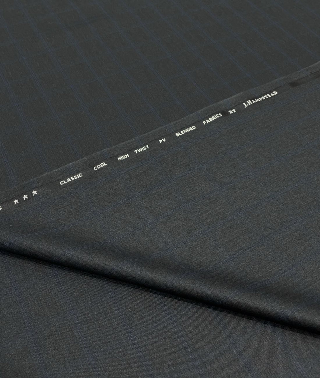 J.Hampstead Luxury Black with Self Pattern Suiting Fabric