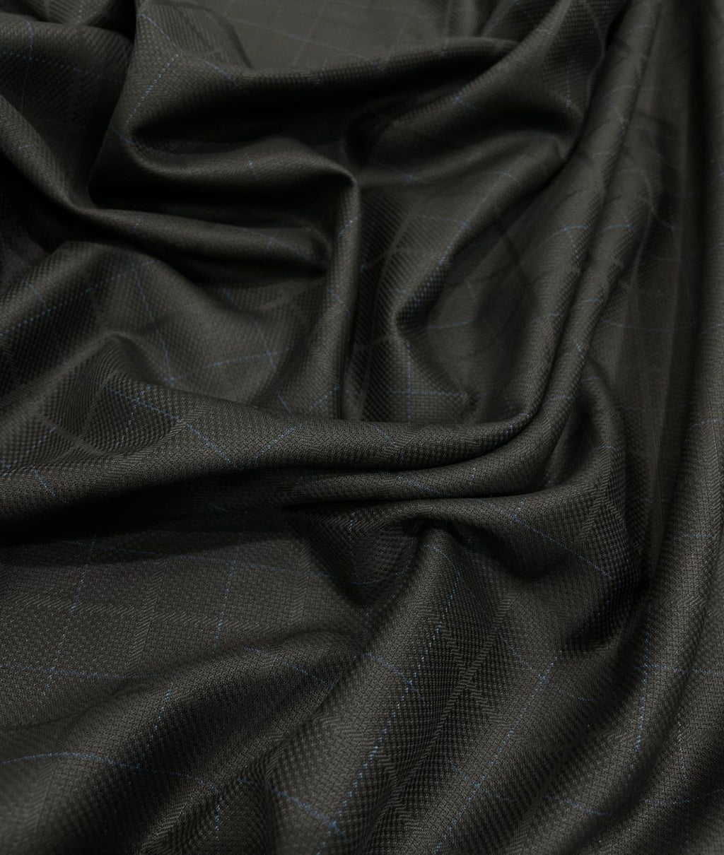 Spaadaa Black Self Checks Premium Business Line TR Fabric