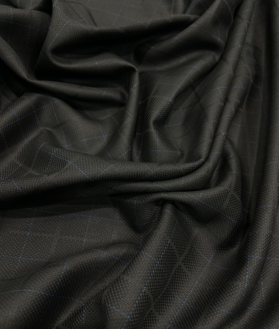 Spaadaa Black Self Checks Premium Business Line TR Fabric