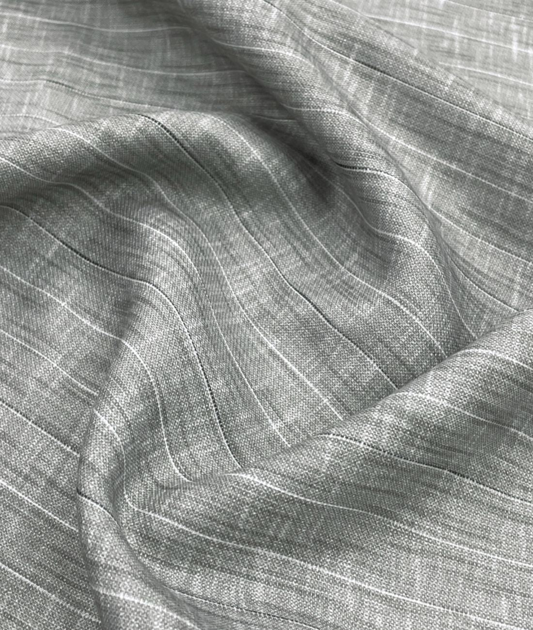 Slate Grey Fine Pinstripe Linen-Blend