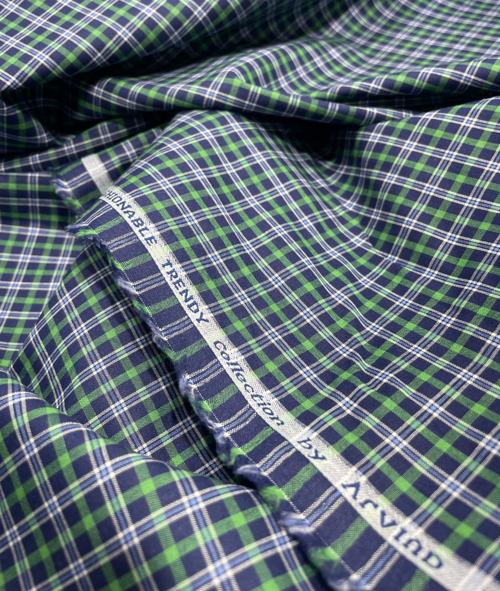 Arvind Tresca Small Checks Formal Premium 100% Cotton Fabric for Mens's Shirt