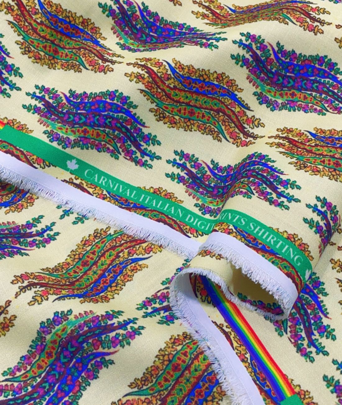 Paisley Breeze Printed Anti Wrinke Cotton Fabric for Men's Shirts & Kurta