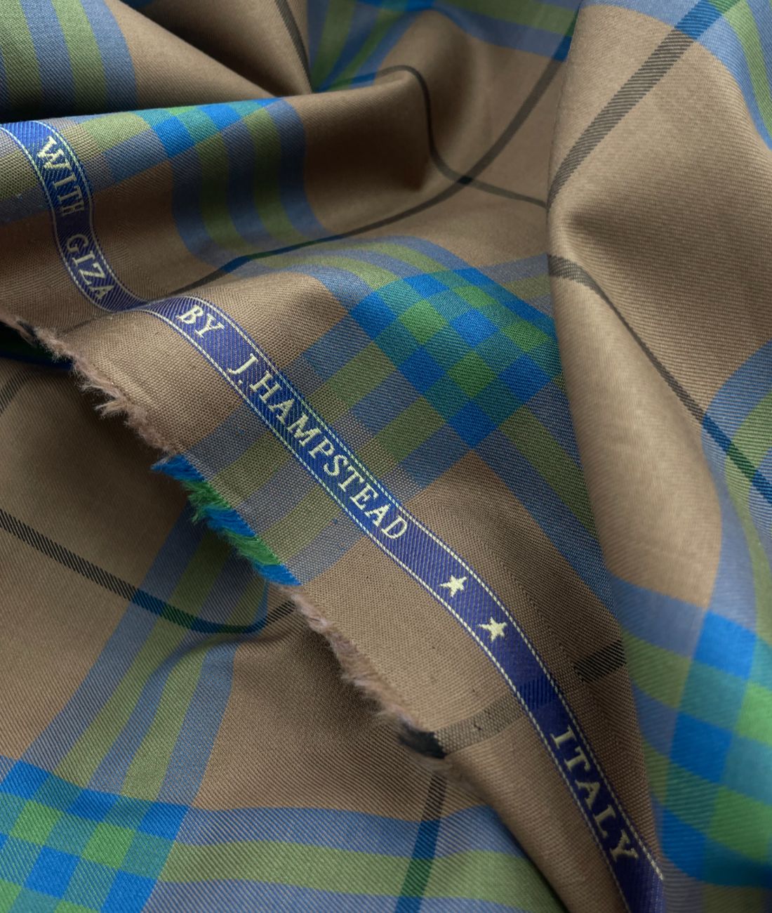 J.Hampstead Luxury 2 Ply Burberry Checks Giza Cotton Fabric for Men's Shirt