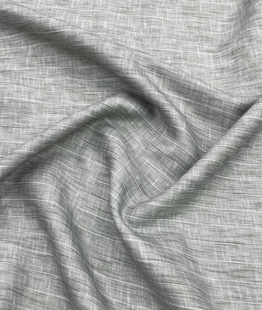 Slate Grey Fine Pinstripe Linen-Blend
