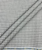 White & Grey Small Checks Linen Fabric for Shirt & Kurta