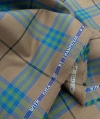 J.Hampstead Luxury 2 Ply Burberry Checks Giza Cotton Fabric for Men's Shirt