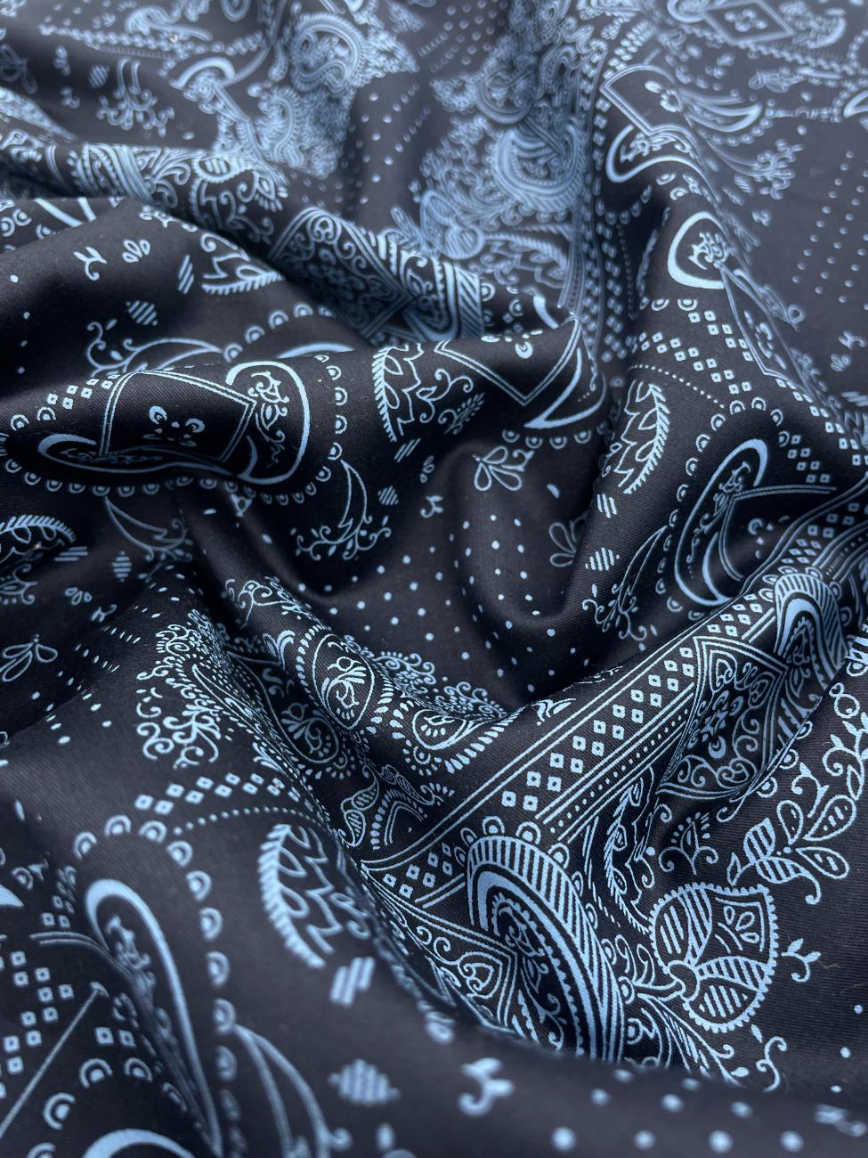 Brunello Ferragamo Italian Paisley Printed Luxury Giza Cotton Fabric