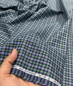 Arvind Tresca Small Checks Formal Premium 100% Cotton Fabric for Mens's Shirt