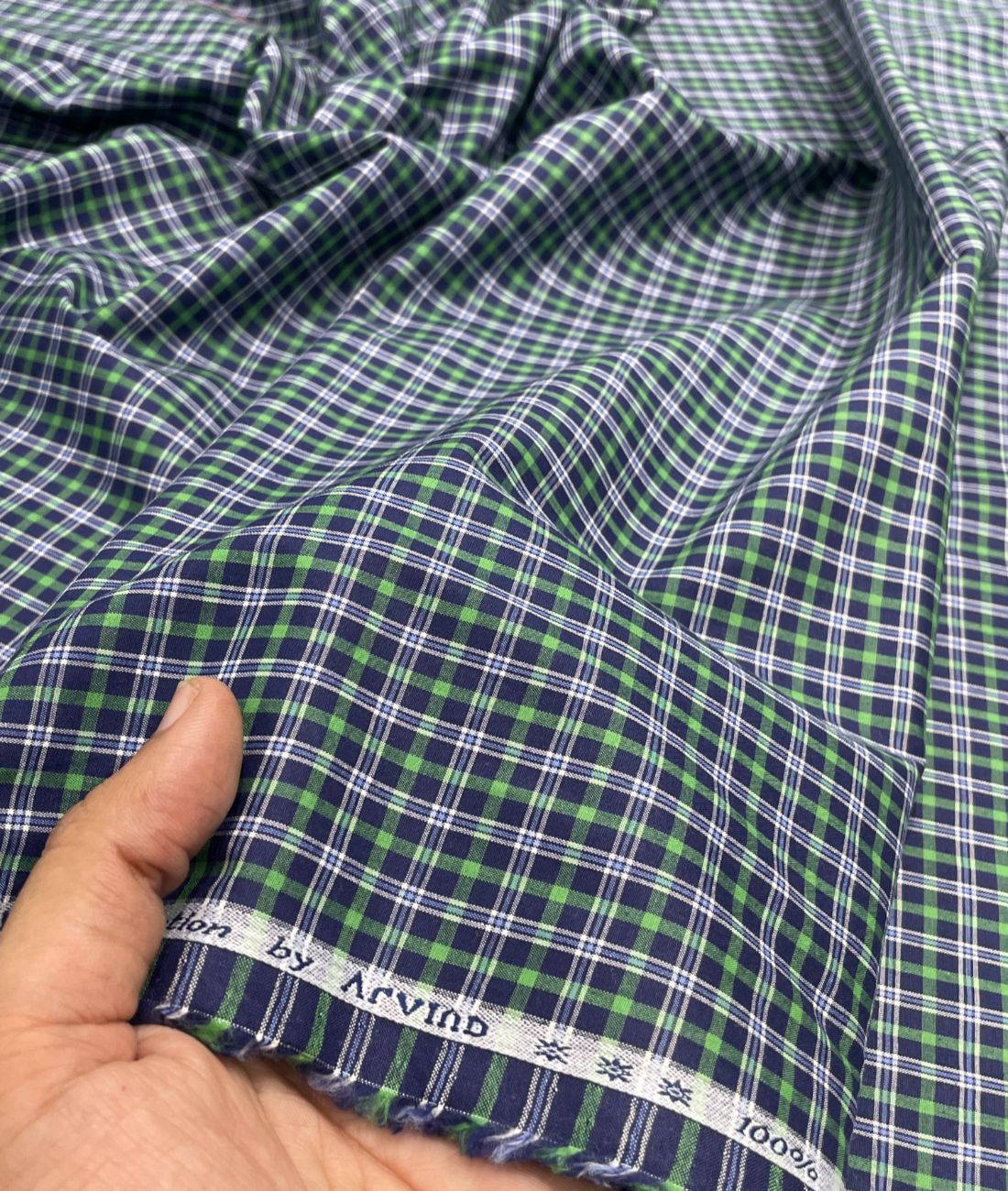 Arvind Tresca Small Checks Formal Premium 100% Cotton Fabric for Mens's Shirt