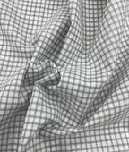 White & Grey Small Checks Linen Fabric for Shirt & Kurta