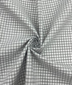White & Grey Small Checks Linen Fabric for Shirt & Kurta