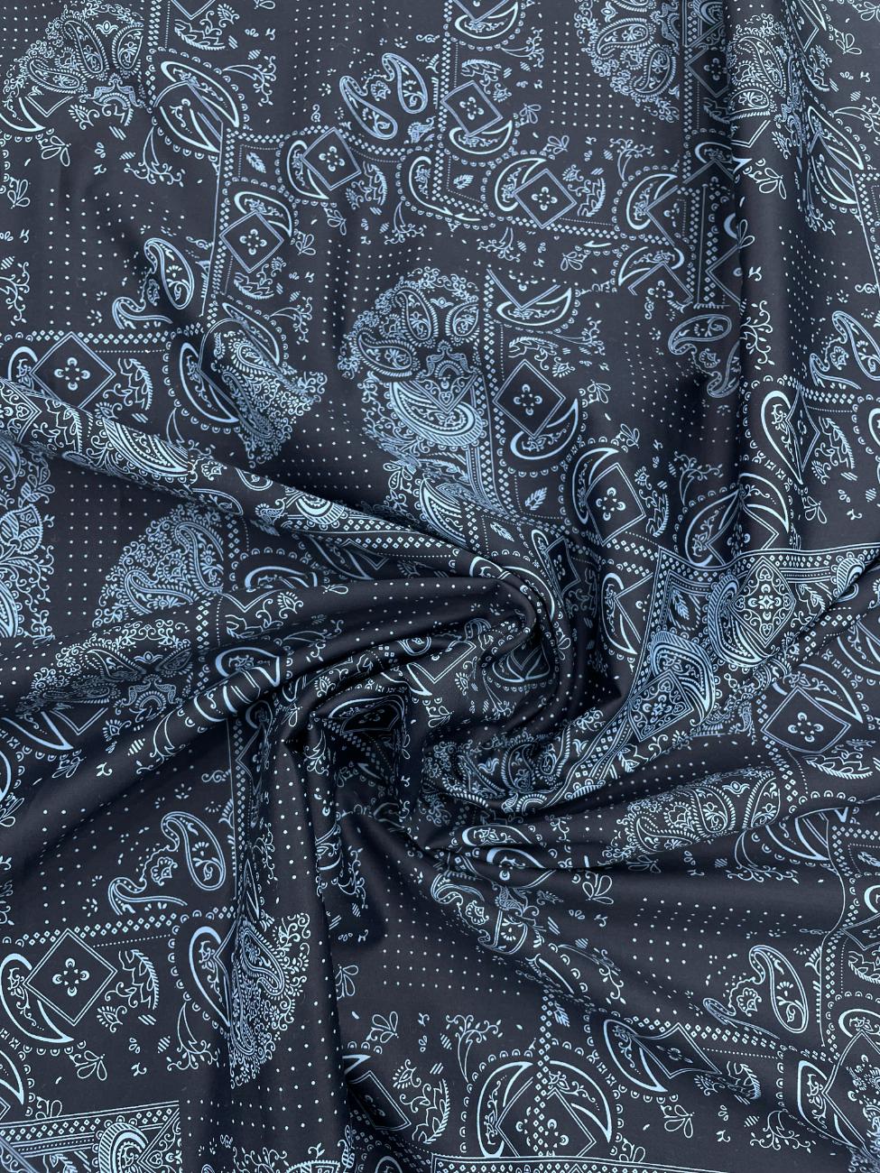 Brunello Ferragamo Italian Paisley Printed Luxury Giza Cotton Fabric