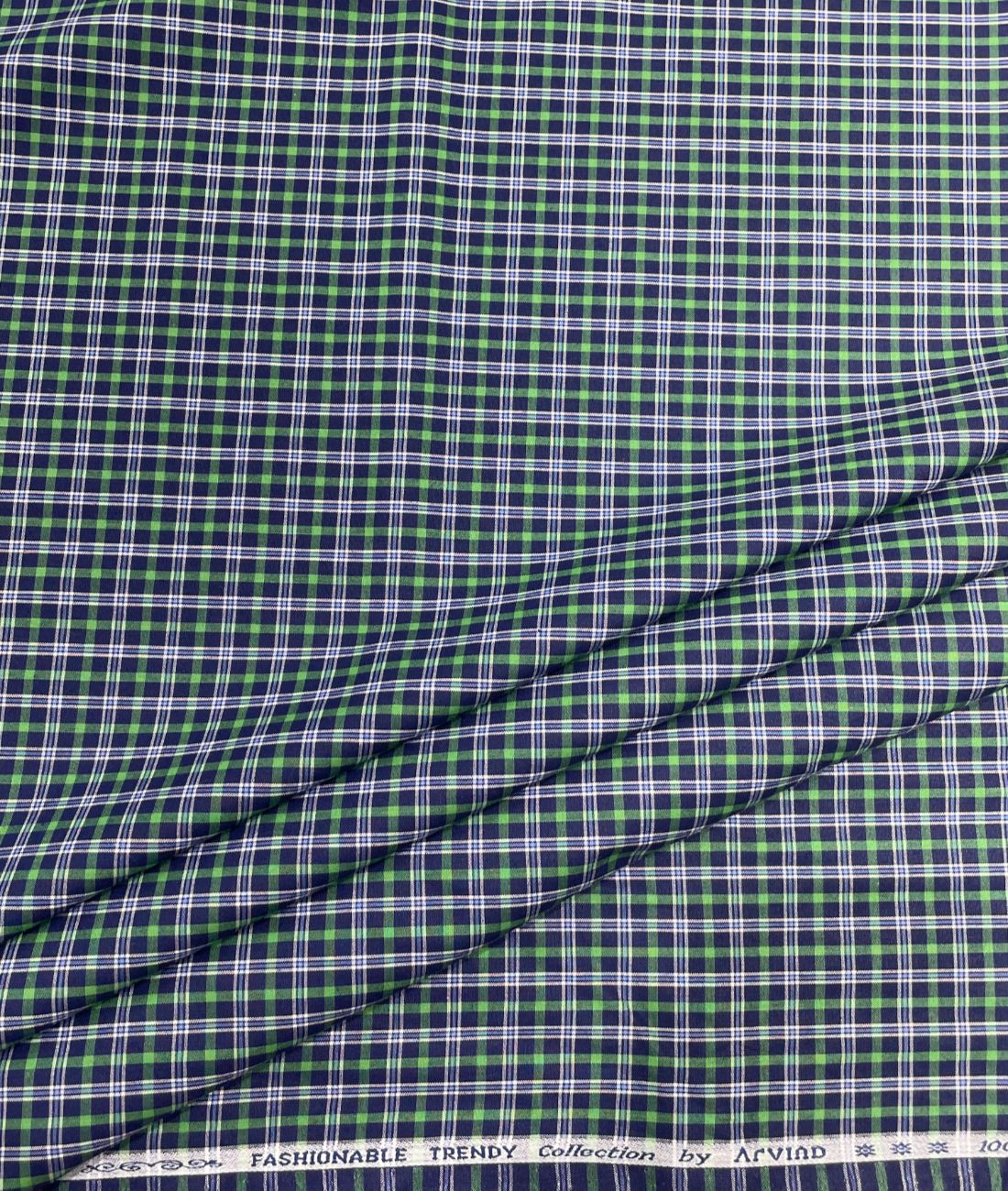 Arvind Tresca Small Checks Formal Premium 100% Cotton Fabric for Mens's Shirt