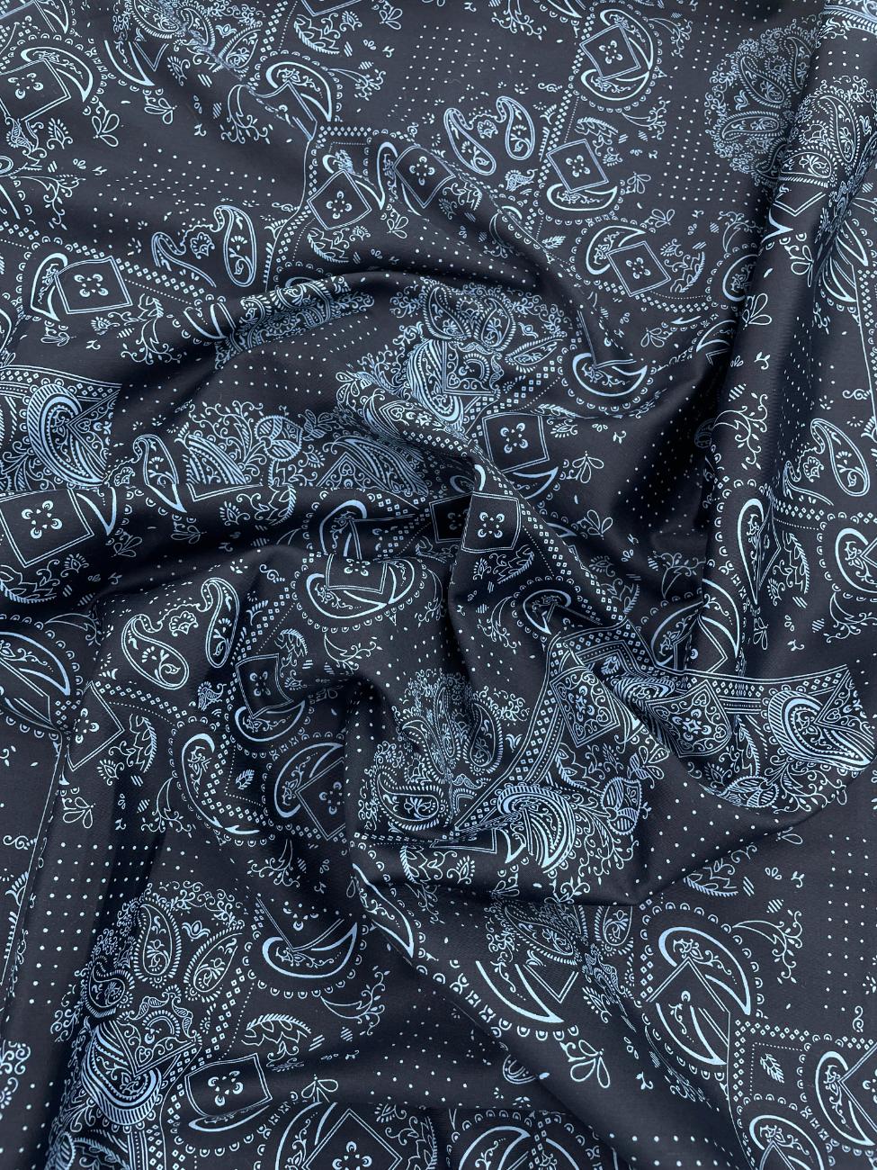 Brunello Ferragamo Italian Paisley Printed Luxury Giza Cotton Fabric