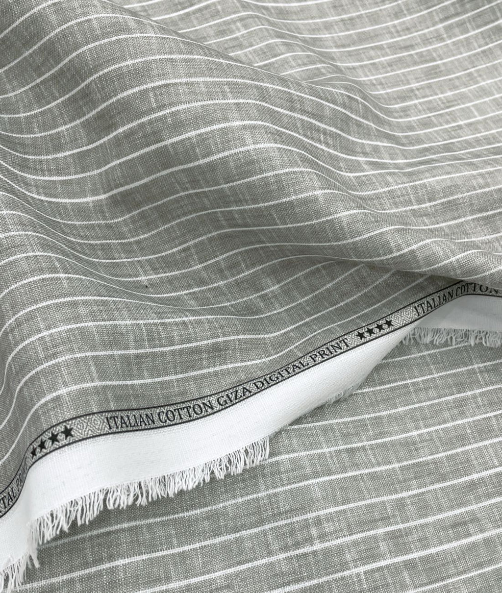 Ash Silver Micro-Grid Linen-Blend