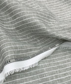 Ash Silver Micro-Grid Linen-Blend