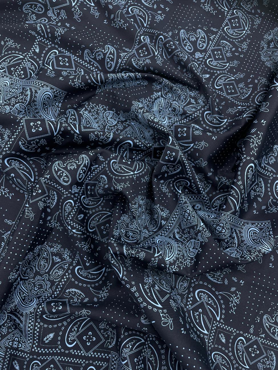 Brunello Ferragamo Italian Paisley Printed Luxury Giza Cotton Fabric