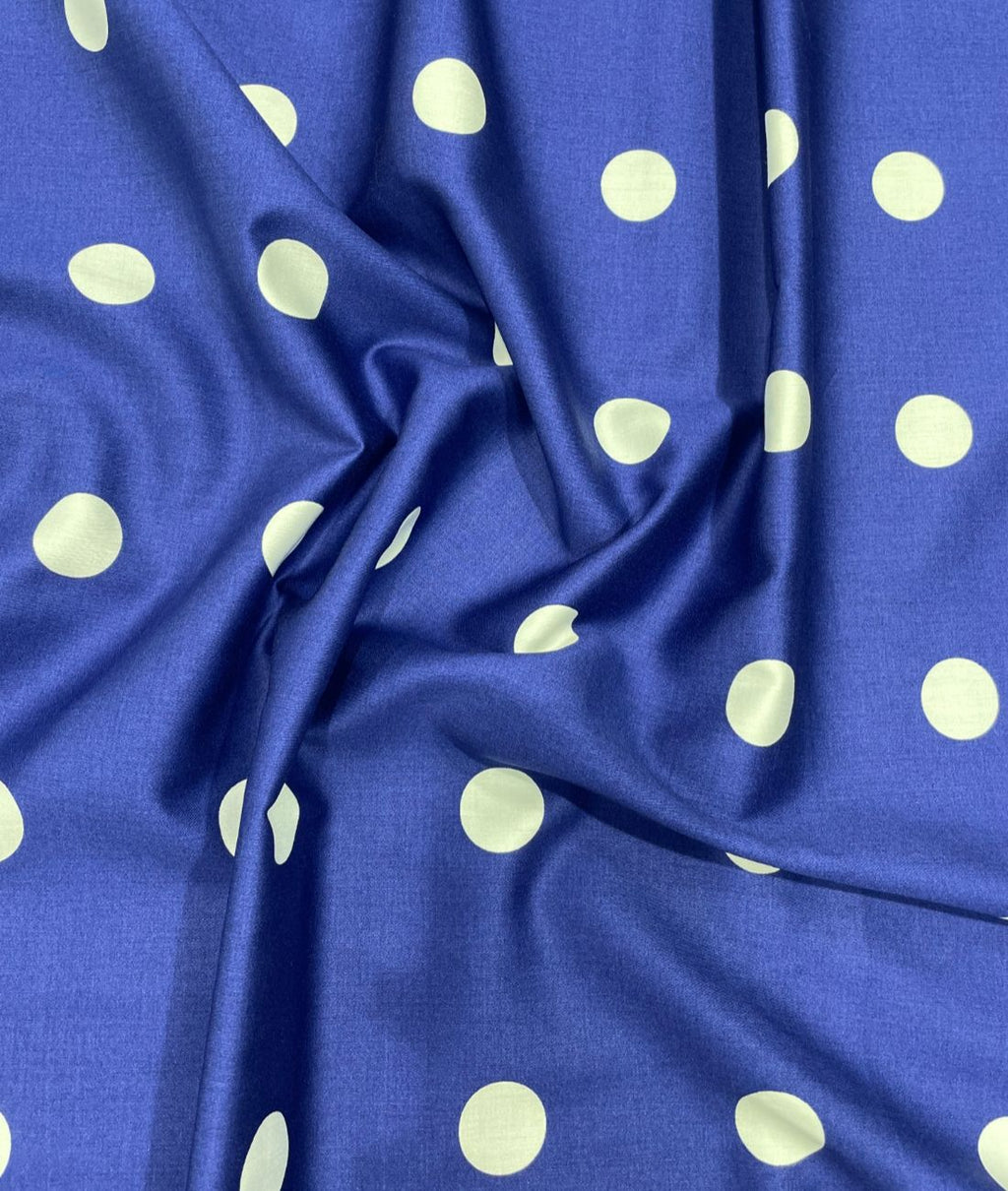 Designer Polka Dot Luxury Giza Cotton Shirt Fabric