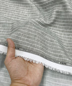 Ash Silver Micro-Grid Linen-Blend