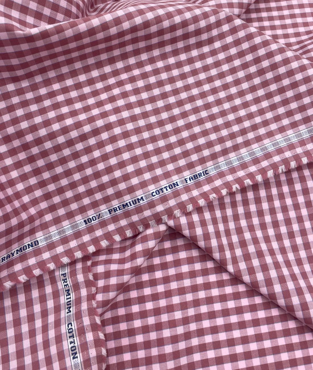 Raymond Small Check Premium Cotton Fabric for Men's Shirt